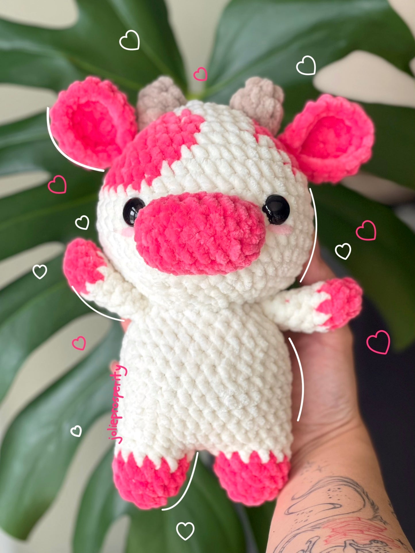 Hibiscus Cow Crochet Plushie