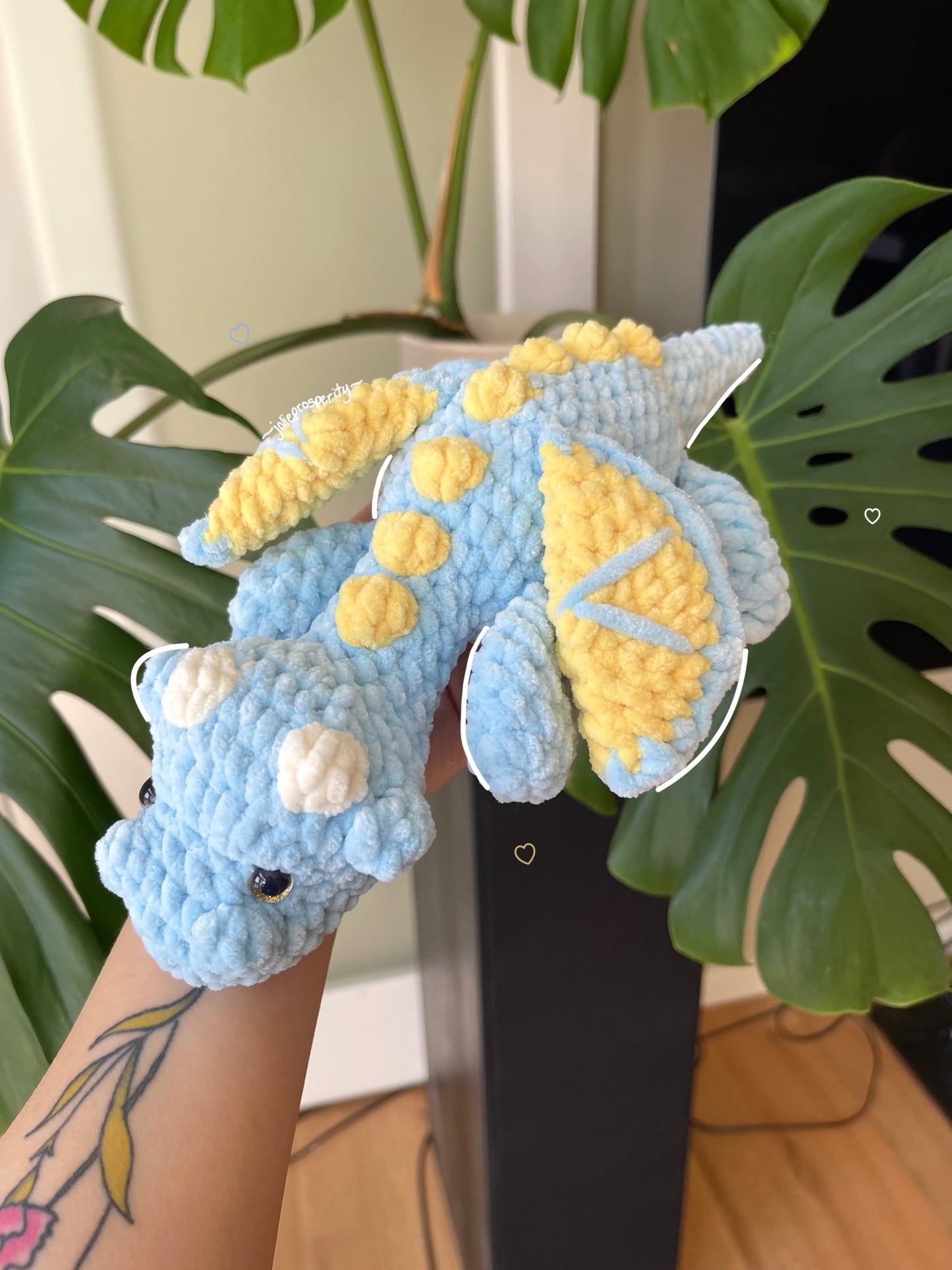 Mr. Blueberry Pie the Blue and Yellow Dragon