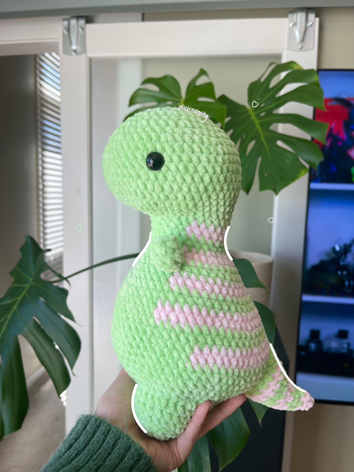 Apple the Big Green and Pink Dino
